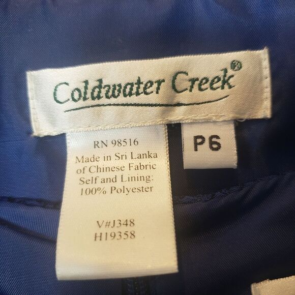 COLDWATER CREEK 2PC Dress & Jacket Suit Set Paisley Blue 6 Petite - Picture 6 of 11